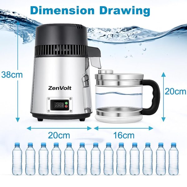 4L Water Distiller Stainless Steel -Adjustable Temperature