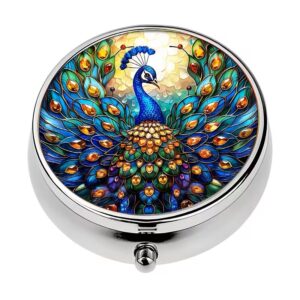 Mini Pill Organizer with Peacock