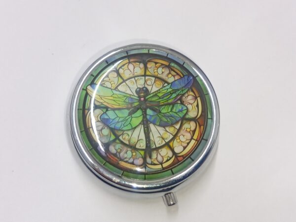 Mini Pill Organizer with Dragon fly Design
