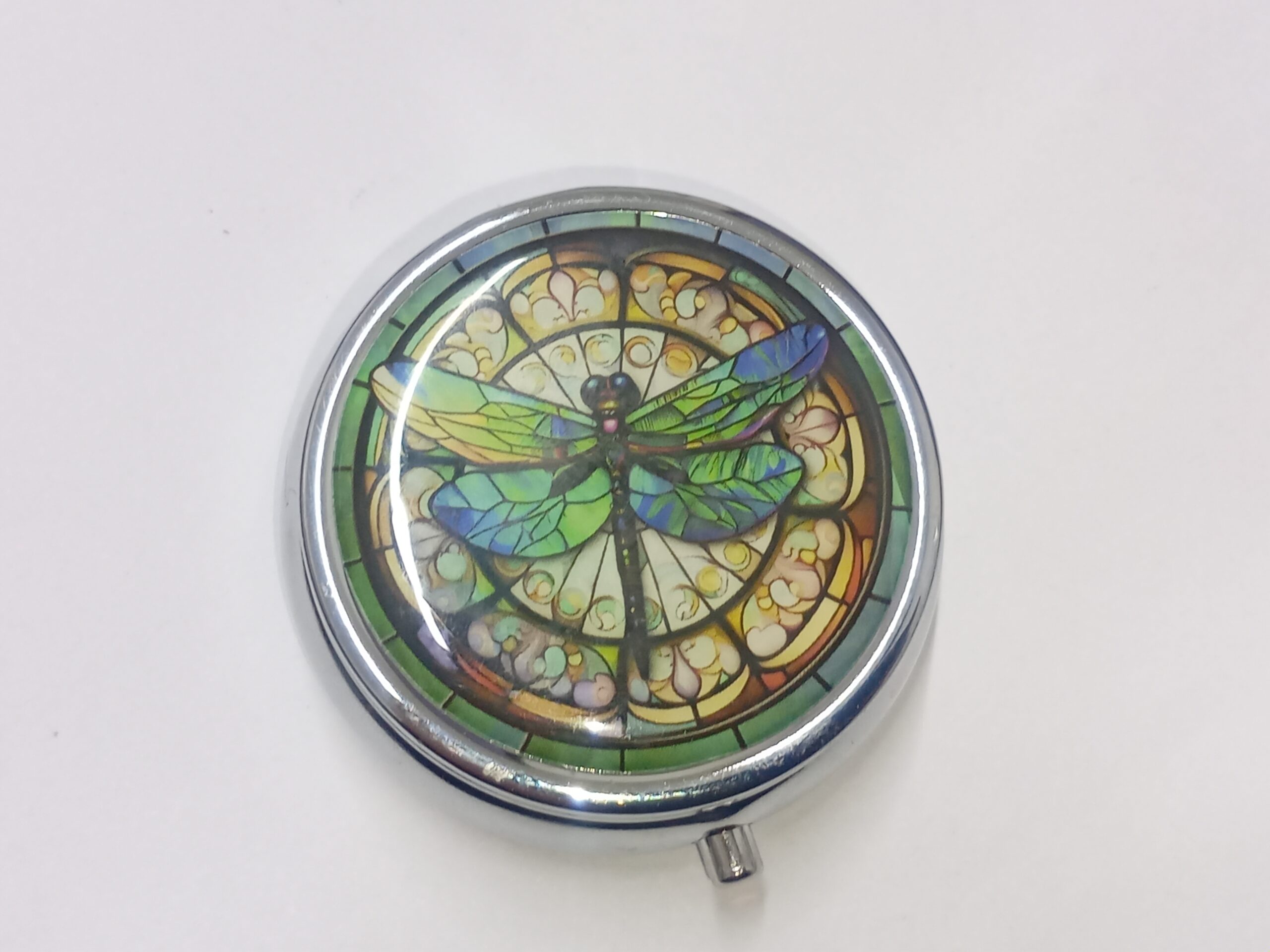 Mini Pill Organizer with Dragon fly Design
