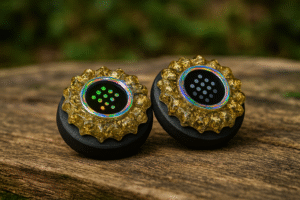 pucks Quantum Disc with Magnetite, Shungite with 24 carat gold flake